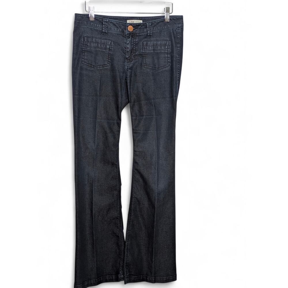 CAbi #146R Farrah Trouser Jeans Low Rise Wide Leg Flare - Size 4 - Picture 4 of 9